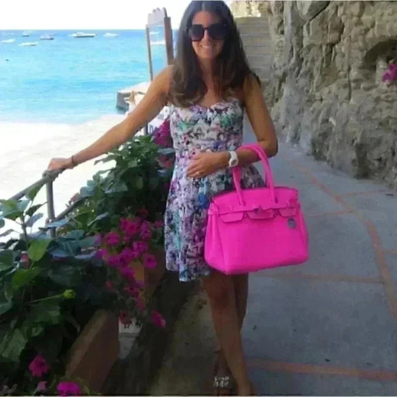 Parker Lily Secret Garden Women's 100% Silk Strapless Dress - Picture 9 of 13